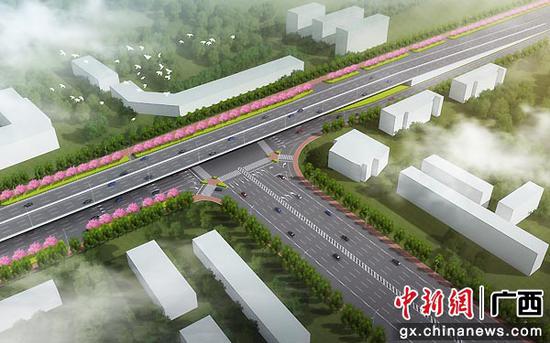 广西贵港市金港大道同济立交桥匝道桥通车